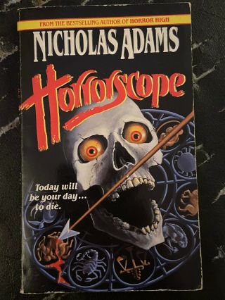 Horrorscope Nicholas Adams Rare Ya Paperback Horror High Slasher 1992 Adult