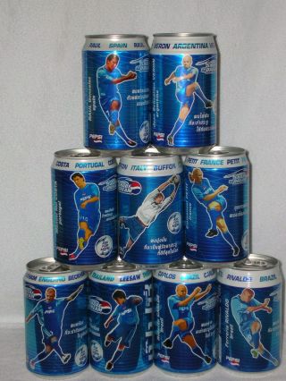Pepsi Cans Set Football Rare From Thailand -