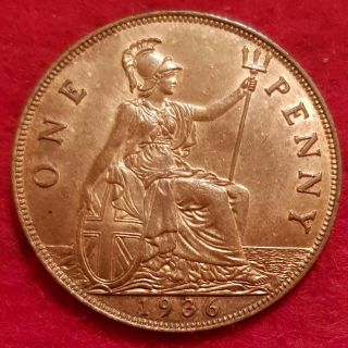 1936 George V Penny Much Lustre Rare Thus P128