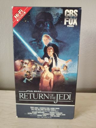 Star Wars Return Of The Jedi Vhs 1986 Cbs Fox Rare Red Label Hi - Fi Stereo