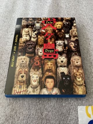 Isle Of Dogs (blu - Ray/dvd 2 - Disc Set) Immaculate W/rare Slipcover