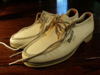 Dexter Rare Vintage Bowling Shoes White Leather Retro Loafer Womens Size 6.  5 M