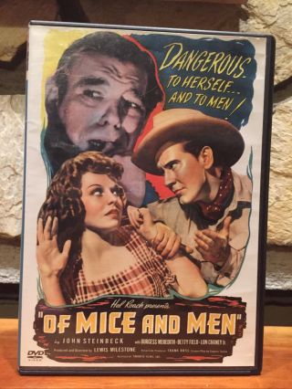 Of Mice And Men (dvd,  2001) Burgess Meredith Betty Field Lon Chaney Jr.  Rare Oop