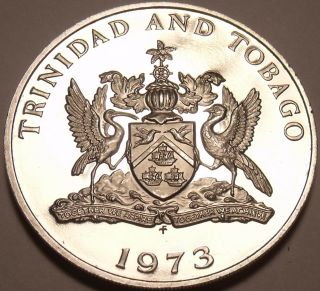 Rare Proof Trinidad & Tobago 1973 50 Cents Kettle Drums 20,  000 Minted 2