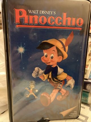 Walt Disney Pinocchio Vhs Preview Sales Demo Vhs Tape Very Rare Black Case 1985