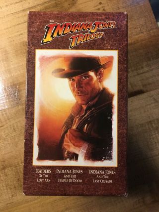 Rare Oop Indiana Jones Trilogy Collectors Edition 3 - Tape Vhs Video Movie Box Set