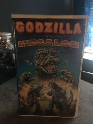 Godzilla Vs.  Megalon Vhs Kaiju Clamshell Rare Horror Goodtimes Htf
