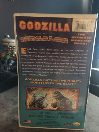 Godzilla vs.  Megalon VHS Kaiju Clamshell Rare Horror Goodtimes HTF 2