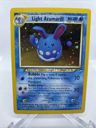 Pokemon Neo Destiny Set Light Azumarill Holo Ultra Rare 13/105