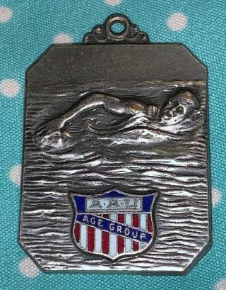 Vintage Swimming Medal Aau Age Group 1967 Rare Find Collectible
