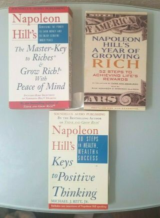3 Rare Audio Cassette Tape Books Napoleon Hill Master Key Riches Positive