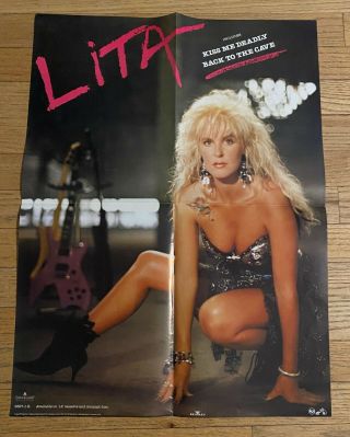 Lita Ford - Kiss Me Deadly Promotional Poster - Rare Glam Metal