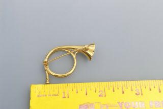 crown Trifari signed rare gold tone mUsical instrument brooch pin tr 2