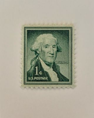 Rare Vintage 1954 George Washington 1 Cent Stamp,  Mnh