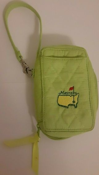 Official Masters Golf Womens Wallet Wristlet Green Zipper Organizer Vintage Rare