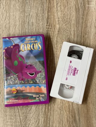 Barney Singing Circus Vhs Tape Clam Shell Rare Never Seen On Tv -