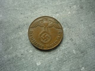 1 Reichspfennig 1937 (j) German Third Reich Rare Castorstefan Top