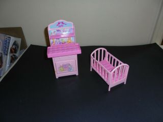 Rare Vintage Mattel 1997 Barbie Kelly Crib & Changing Table