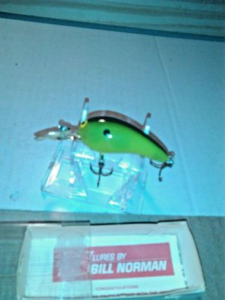 Old Lure Vintage Bill Norman Lure Gree/black Very Old,  Bass Lure The Box " Rare "