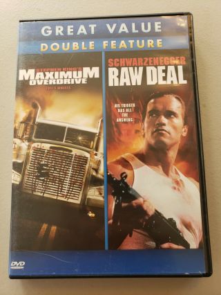 Maximum Overdrive / Raw Deal Dvd Arnold Schwarzenegger,  Emilio Estevez Rare Oop