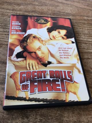 Great Balls Of Fire 1989 Dvd Dennis Quaid,  Winona Ryder Rare Htf