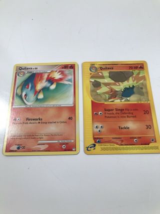 (2) Pokemon Card Quilava 45/115 Nm Non Holo Ex Unseen Forces