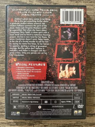 CANDYMAN Special Edition 1992 DVD,  Insert RARE OOP HORROR Region 1 B2G1FREE 3