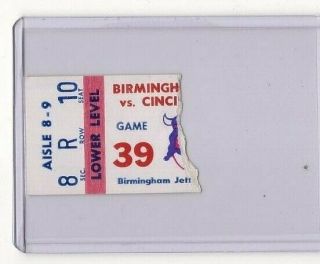 1976 - 77 Cincinnati Stingers Vs/at Birmingham Bulls Wha Ticket Stub 3/29/77 Rare