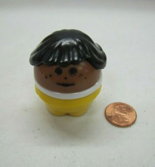Little Tikes Toddle Tots Vintage African American Girl Tot Figure In Yellow Rare