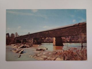 Alabama Postcard Mid 1900s Rare Alexander City Covered Bridge Horseshoe