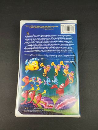 The Little Mermaid VHS Disney Black Diamond Banned Cover Art Classics RARE EX, 2