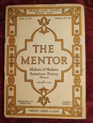 Rare The Mentor June 15 1920 Amy Lowell Edith Thomas Alice Brown