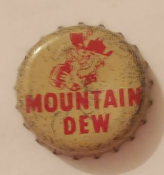 Rare Canadian " Mountain Dew " Bottle Cap W/ Hillbilly & Jug