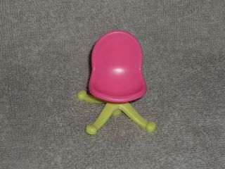 Fisher Price Loving Family Dollhouse Desk Swivel Pink Butterfly Chair Rare