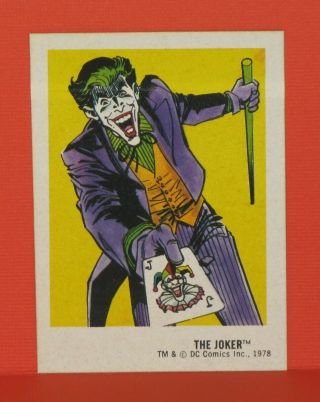 1978 The Joker 15 Dc Hero Stickers Food Issue No Logo Very Rare