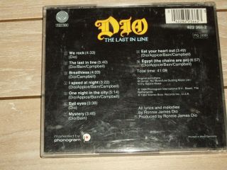 DIO RARE CD ' THE LAST IN LINE ' 1984 VGC 2