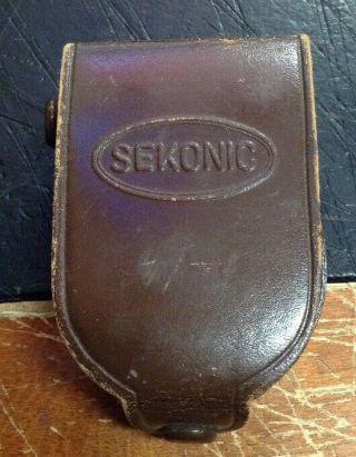 Vintage Sekonic L - 8 Light Meter.  Instrument.  Zero Adjust In Leather Case Rare