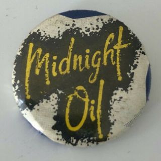 Rare Vintage 80s Midnight Oil Pin Pinback Button Badge Peter Garrett Australian