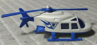 Vintage 1989 Hot Wheels Rare Eye On The Sky Helicopter Mattel Blue & White
