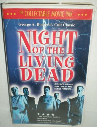 Night of the Living Dead (VHS Tape) Clamshell Rare Cover Gold Label Romero 3