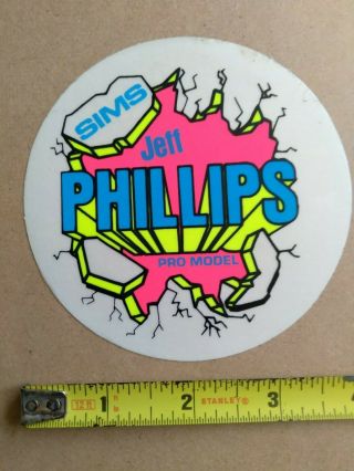 Vintage Sims Skateboards Jeff Phillips Sticker Nos Rare