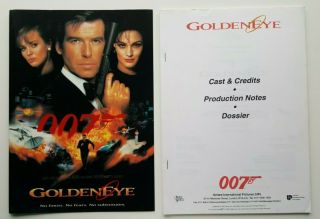 Goldeneye James Bond Rare Uk Press Pack / Publicity Promo Card - Pierce Brosnan