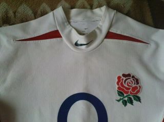 RARE RUGBY SHIRT - ENGLAND PLAYER ISSUE HOME 2003 - 2005 SIZE XL 2