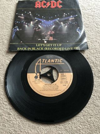 Ac/dc - Let´s Get It Up/back In Black - Rare 7 " Vinyl,  Germany 1982,  Atl - Top