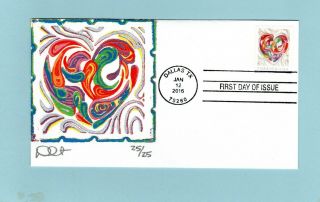 U.  S.  Fdc 5036 Rare Dave Curtis Cachet - Quilled Paper Heart Love Stamp