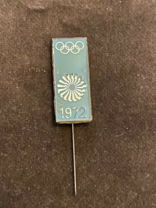 Very Rare Olympics Pin Badge Munich 1972 Germany Blue Silver