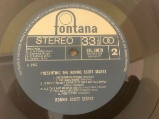Presenting The Ronnie Scott Sextet Stunning Rare Fontana UK LP 2