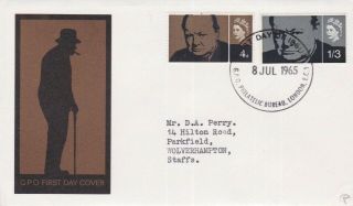 Gb Stamps Rare First Day Cover 1965 Winston Churchill Bureau Phosphor