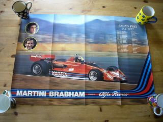 Brabham Martini Alfa Romeo Formula 1 Poster,  1977,  Rare &,  Very Good