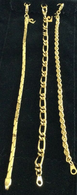 3 Vintage Estate Rare Pierre Cardin Gold Fashion Chain Bracelets Br129